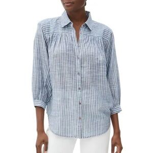 NWOT Women’s XS Navy stripe Michael Stars Robyn loose fit button down shit